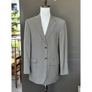 Vintage Stafford Men’s 42L 100% Wool Gray Houndstooth Tweed Sport Coat Blazer